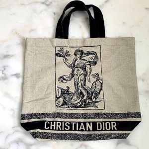 2021 Christian Dior Embroidered Shopping Tote